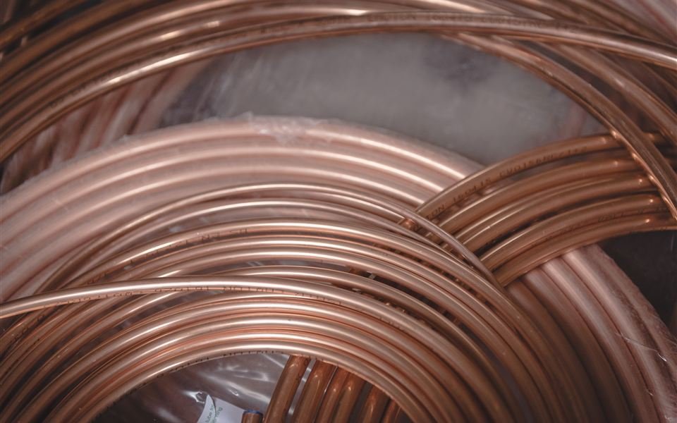 Bobinas de tubos de cobre para reciclagem